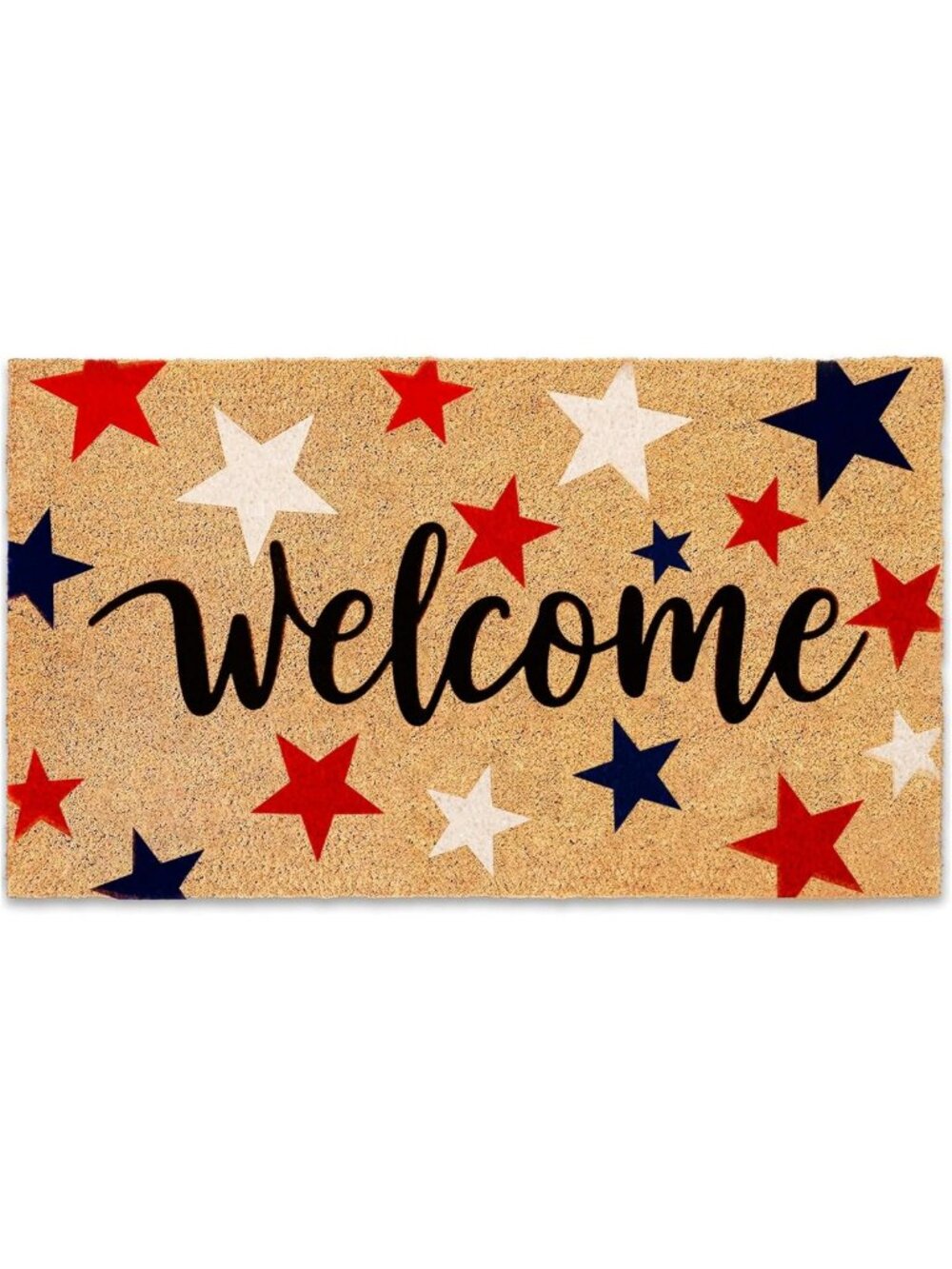 Patriotic 4th of July Coir Door Mat | Festive Welcome Mat 29.5"x16.5